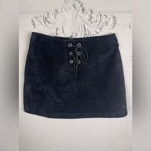 Express Black Lace Up Mini Skirt